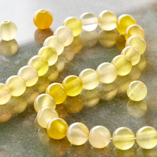12 Packs: 30 ct. (360 total) Yellow Dyed Agate Round Beads, 6mm by Bead Landing™